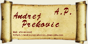 Andrej Preković vizit kartica